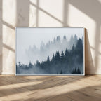 Foggy Pine Forest Wall Art Canvas Print