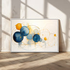 Geometric Blue Orange Abstract Wall Art Canvas, Geometric Blue Orange Canvas Print