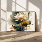 Lotus Flower Watercolor Canvas Print | A Symbol of Serenity and Growth in Soft Watercolors