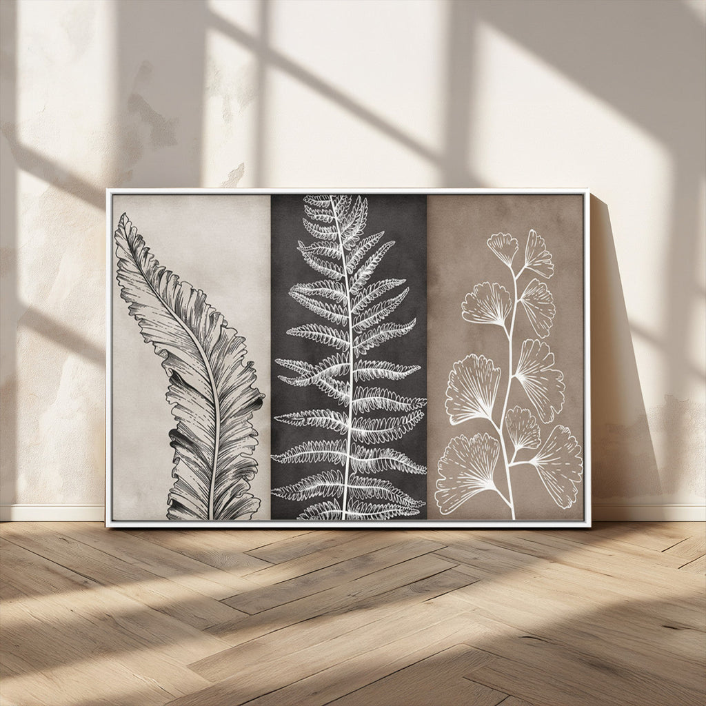 Minimalist Botanical Wall Art Canvas Print, Framed and Ready to Hang
