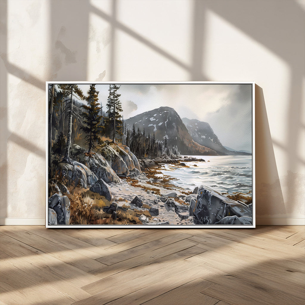 Serene Coastal View of Acadia National Park