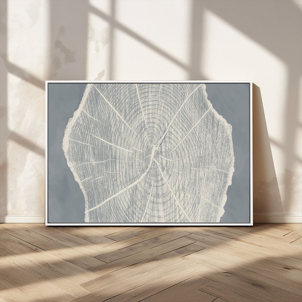 Abstract Tree Ring Wall Art Canvas Print, Framed and Ready to Hang