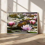 Lotus Flower Wall Art Canvas Print, Water Lily Large Wall Art for Yoga Room Decor