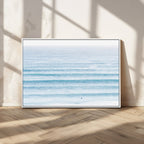 Ocean Wave Surfer Wall Art | Framed Minimal Seascape Canvas