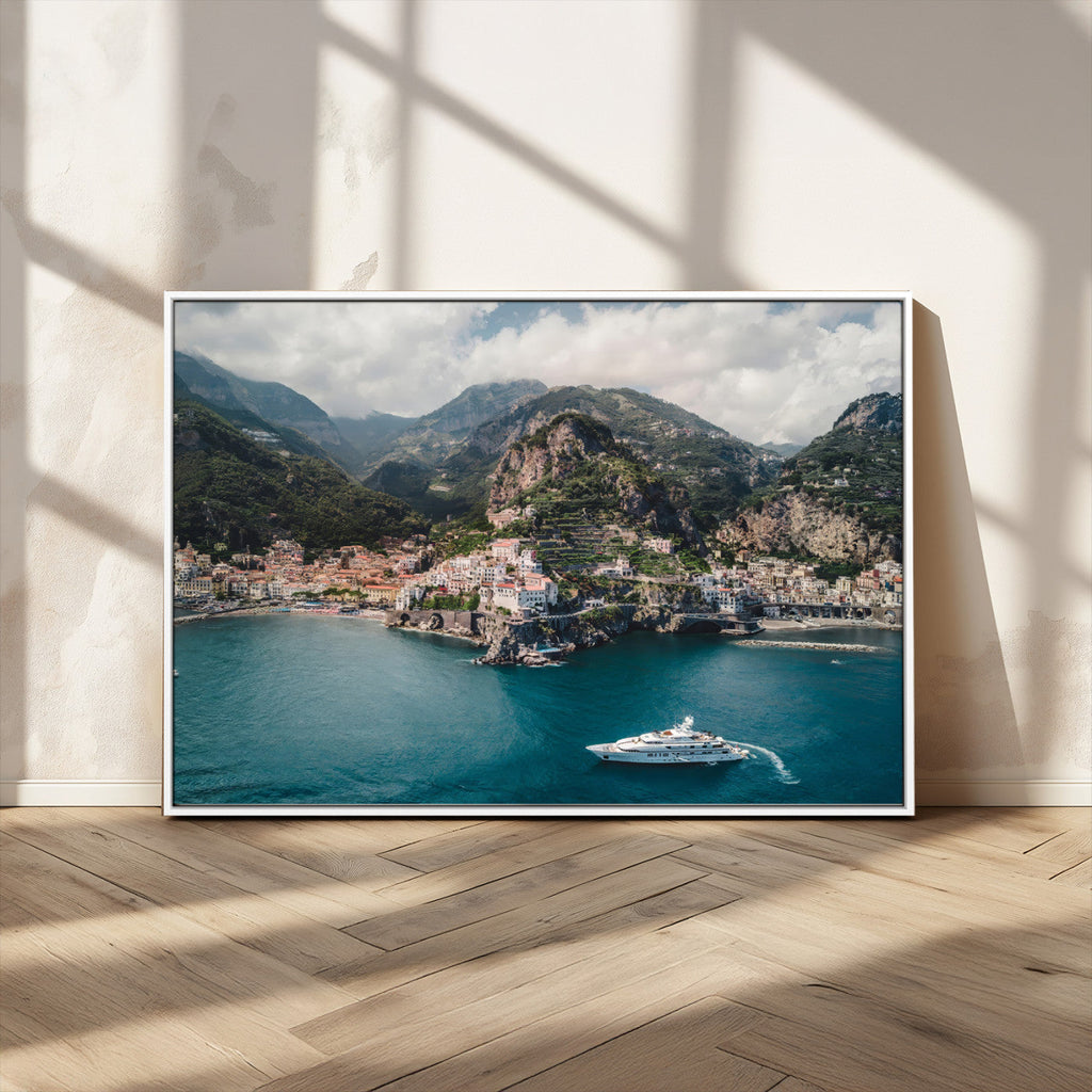 Amalfi Coast Wall Art | Framed Italian Seaside Canvas