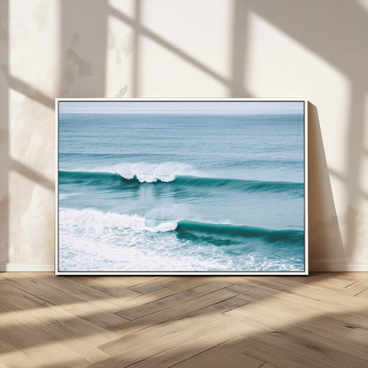 Ocean Swell Wall Art Canvas Print, Framed Surf Waves and Blue Water Scene