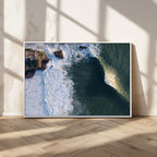 Ocean Wave Wall Art | Aerial Coastal View Canvas Artwork