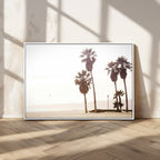 Coastal Light Wall Art Canvas Print, Framed Relaxing Shoreline Art, Minimalist Ocean Tropical Decor