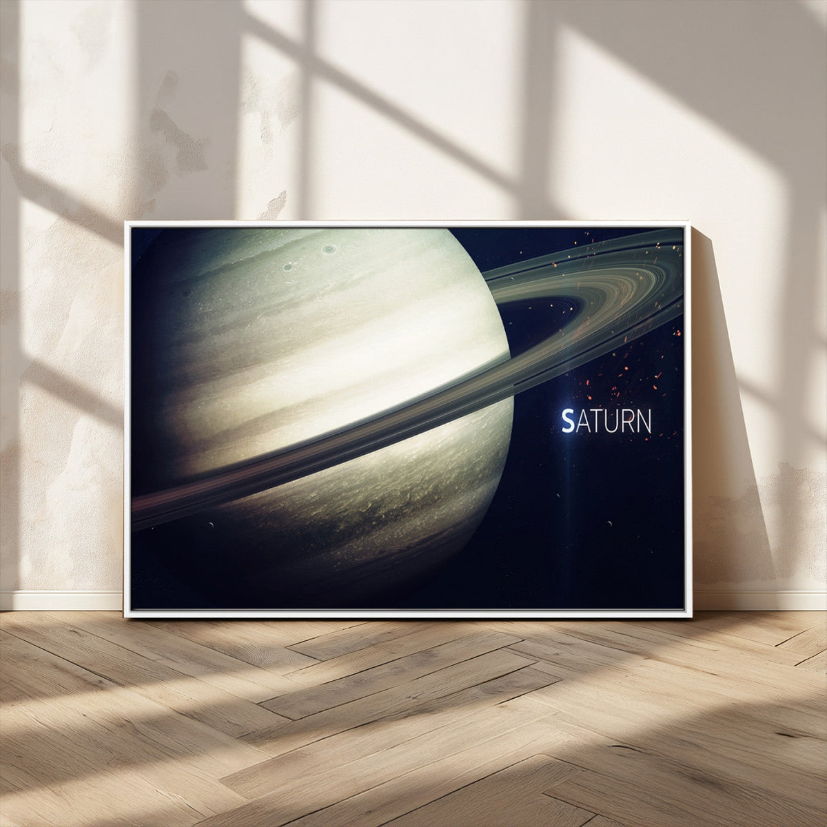 Framed Saturn Wall Art Canvas Print