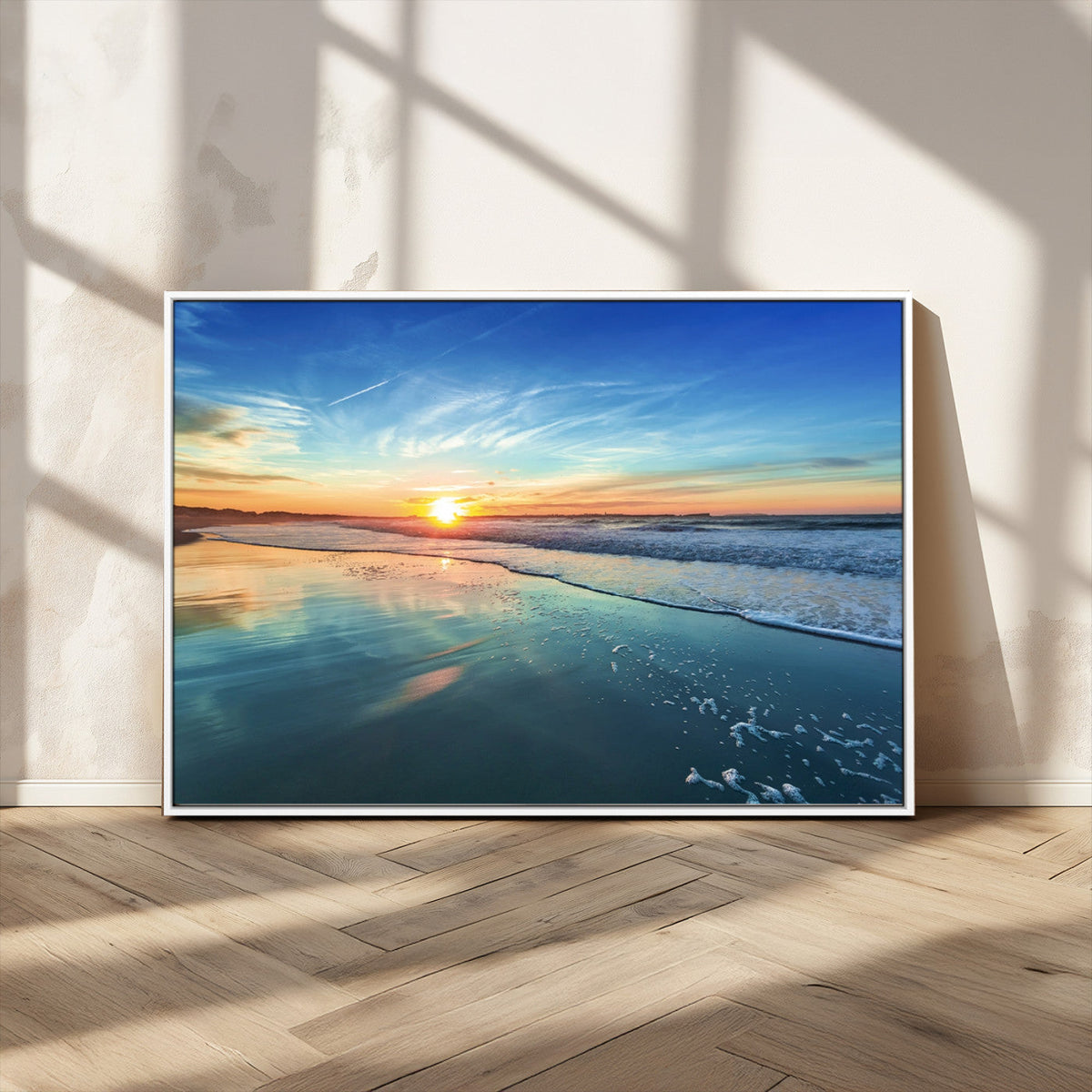 Blue Sky and Beach Wall Art Canvas Print