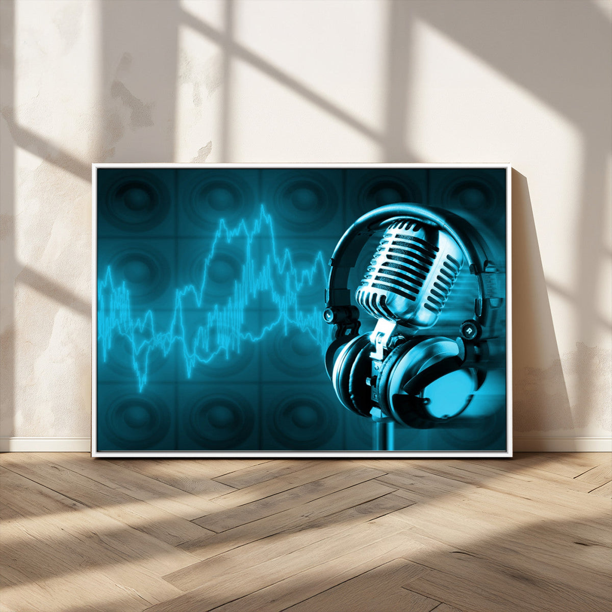 Music and Microphone Wall Art Canvas Print
