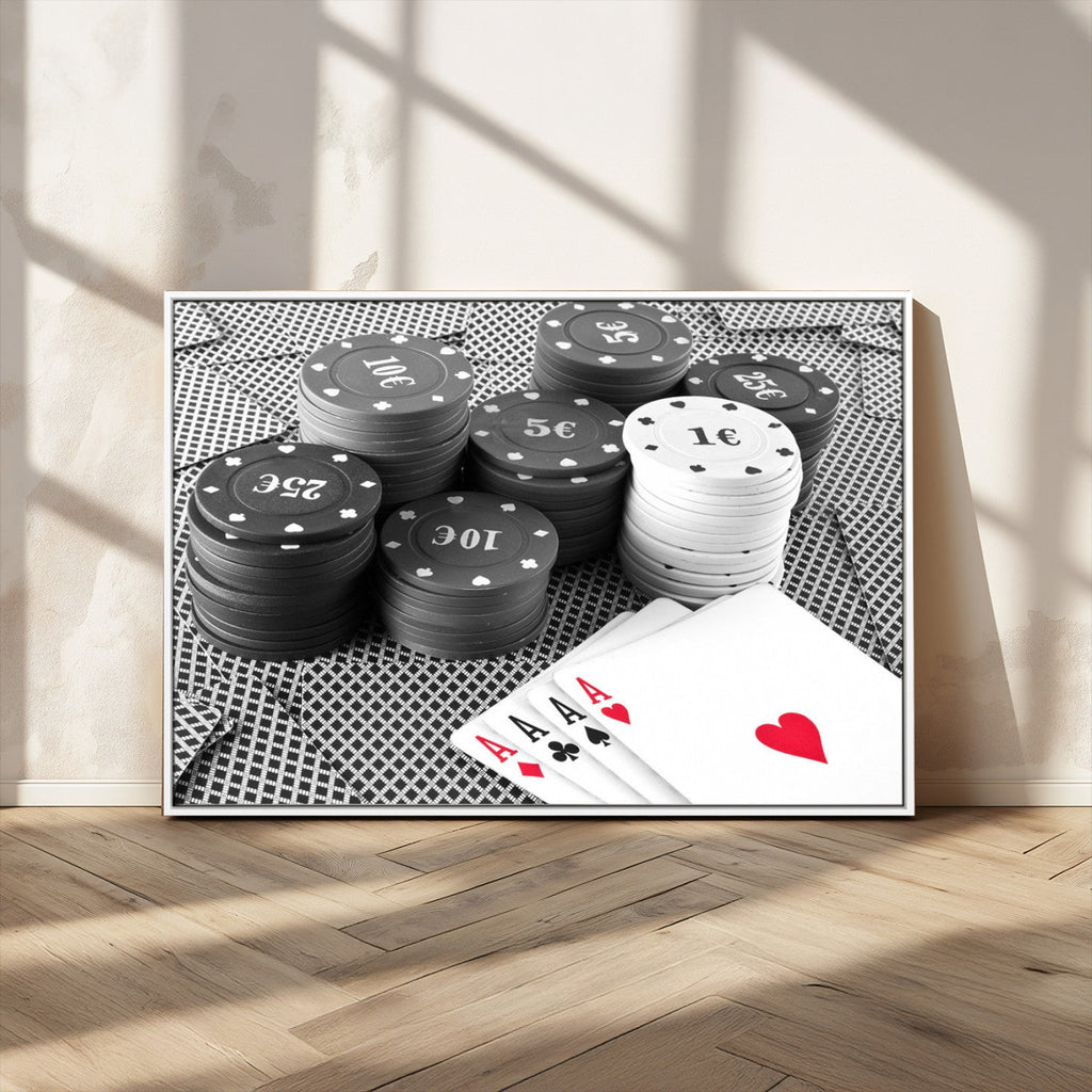 Poker Game Cards Wall Art Canvas, Multi Panel Wall Art