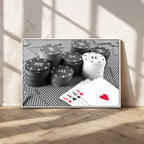 Poker Game Cards Wall Art Canvas, Multi Panel Wall Art