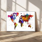 World Map Canvas Print | Detailed Map of the World Wall Art