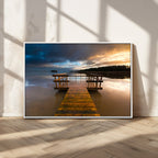 Serene Lake Pier at Sunset Canvas Print | Landscape Wall Art | Ready to Hang