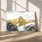 Gold Abstract Mountains Wall Art Print on Canvas, Nature Wall Art Print