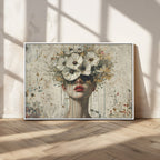 Abstract Floral Women Pastel Wall Art Canvas Print