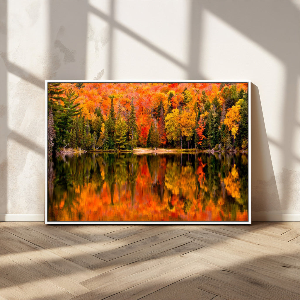 Forest Reflection Art | Autumn Forest Reflection Wall Art | Triptych Canvas Print