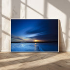 Blue Sunset Ocean Canvas Wall Art Print | Serene Coastal Horizon