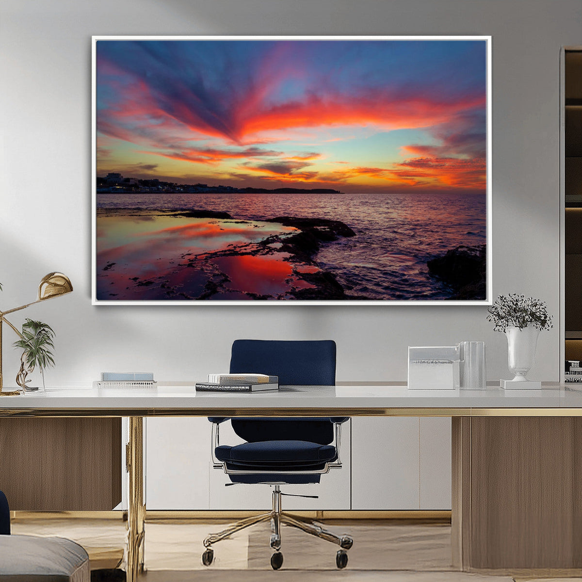 Glorious Sunset on The Beach Wall Art Canvas Print