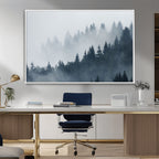 Foggy Pine Forest Wall Art Canvas Print