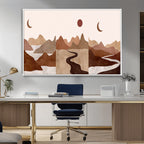 Boho Wall Art Canvas Print Set | Mid-Century Bohemian Wall Artwork, Boho Neutral
