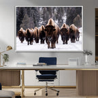 Bison Wall Art Canvas Print, Bison Herd Canvas Wall Art