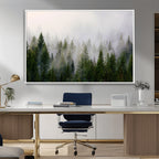 Forest Wall Art Canvas Print | Foggy Forest Wall Art | Pine Wood Forest Print