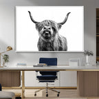Fanny Scottish Highland Cow Cattle Art Print Farmhouse Wall Art Canvas Print