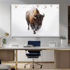 Bison Winter Wall Art Canvas Print For Farmhouse Decor