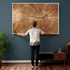 Tree Ring Canvas Art, Rustic Wood Grain Wall Art, Tree Slice Decor for Modern Homes