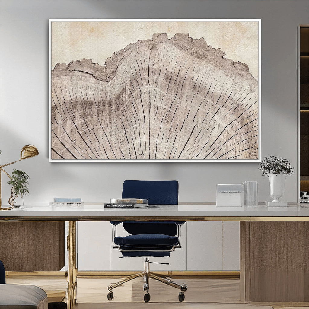 Tree Ring Wall Art Triptych, Rustic Wood Ring Canvas Print