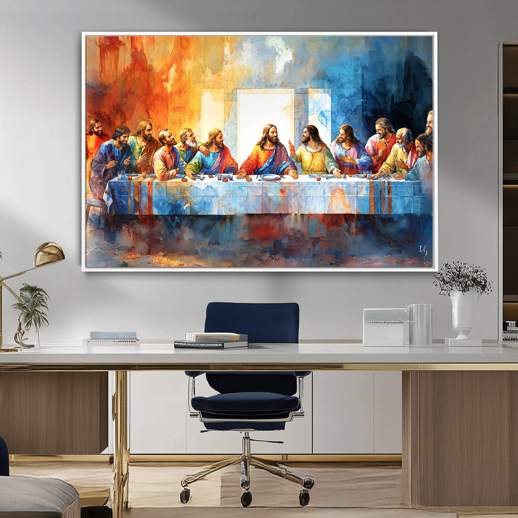 Abstract Watercolor The Last Supper Wall Art