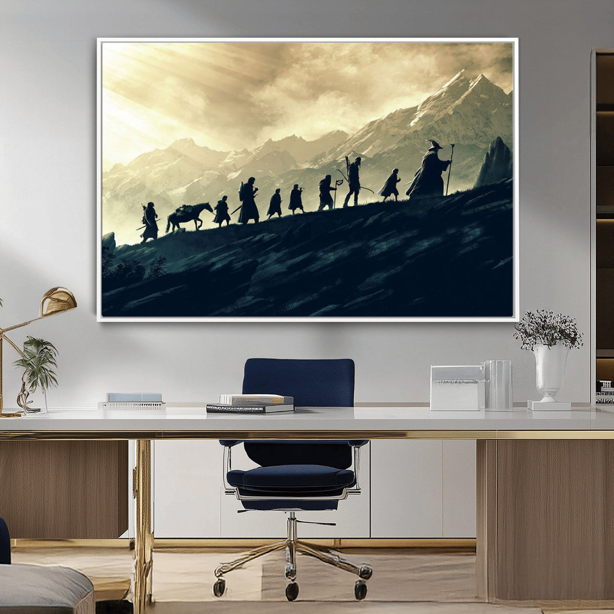 Fellowship Journey Wall Art | Fantasy Adventure Canvas Print