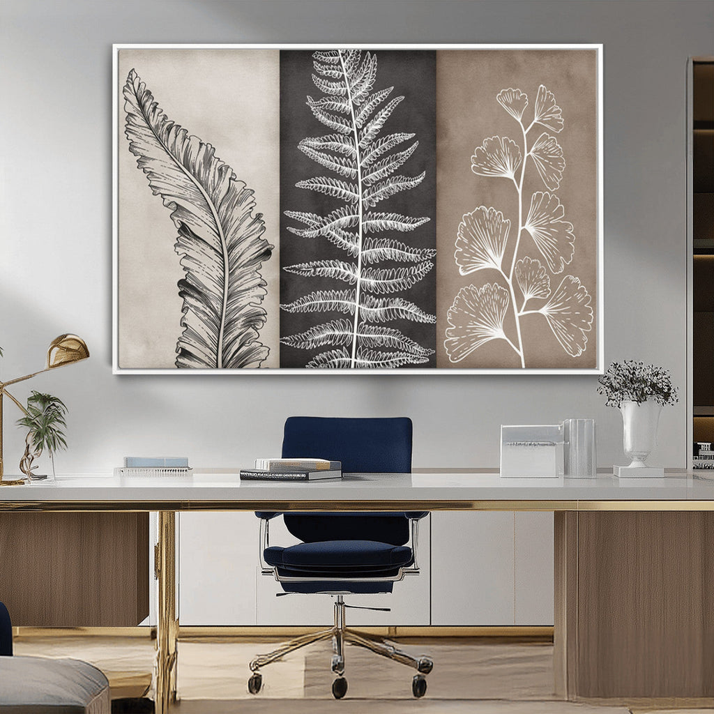 Minimalist Botanical Wall Art Canvas Print, Framed and Ready to Hang