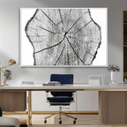 Rustic Tree Ring Wall Art Canvas Print, Framed and Ready to Hang