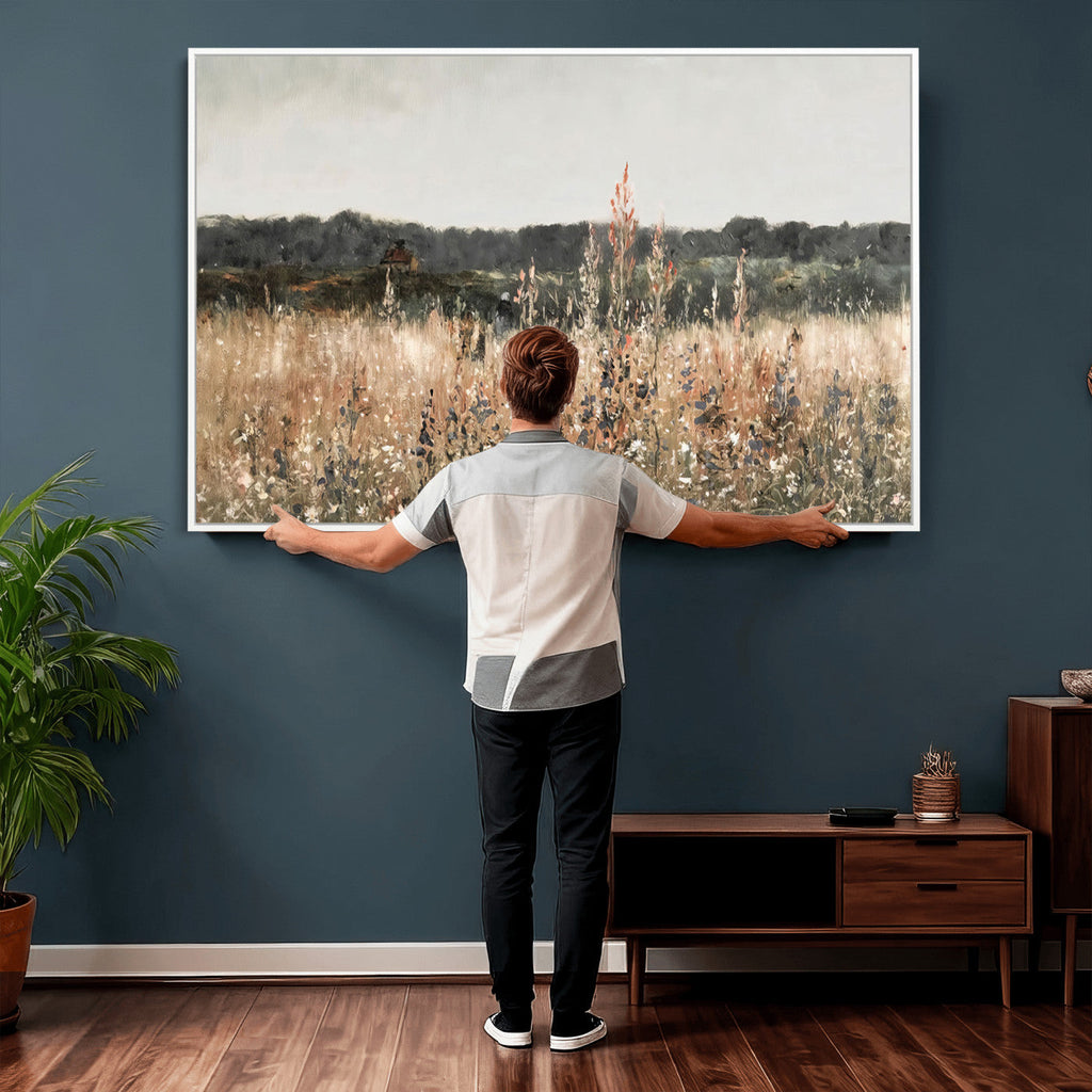 Rustic Field Landscape Wall Art Print, Giclee Canvas Wall Art