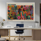 Framed Yayoi Kusama 1986 Wall Art Print | Japanese Wall Art, Wabi Sabi Abstract Landscape
