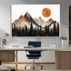 Modern Abstract Mountain Canvas Wall Art Print