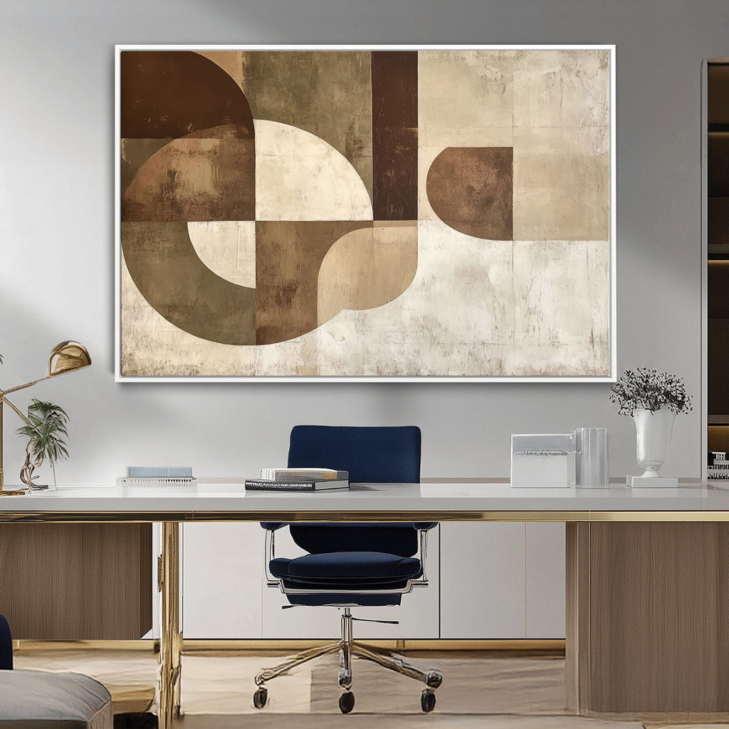 Wabi Sabi Geometric Wall Art | Abstract Modern Minimalist Canvas Print