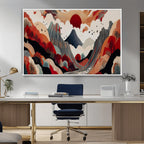 Abstract Mountain Wall Art Canvas Print | Vibrant Stylized Landscape