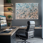 Clear Water Wall Art Canvas Print | Framed Sunlit Ocean Ripples