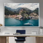Amalfi Coast Wall Art | Framed Italian Seaside Canvas