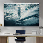 Underwater Surf Wall Art | Framed Ocean Wave Canvas Artwork