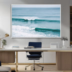Ocean Swell Wall Art Canvas Print, Framed Surf Waves and Blue Water Scene