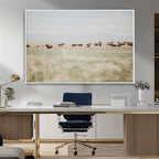 Bison Herd Wall Art Canvas Print, Framed Western Ranch Nature Scene