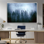 Foggy Pines Misty Forest Wall Art Print