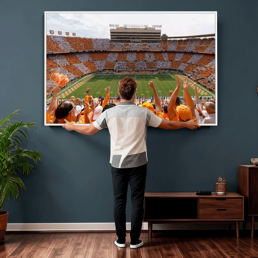 Tennessee Neyland Stadium Wall Art, Sports Arena Canvas, Home Bar Wall Decor