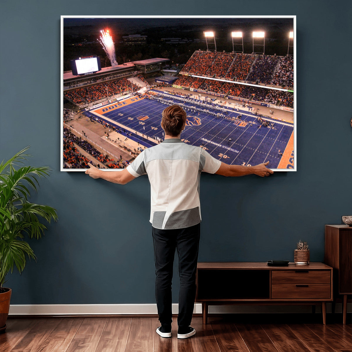 Boise State Broncos Albertsons Stadium Wall Art Canvas Print