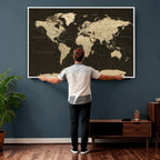 World Map Canvas Print | Framed World Map Wall Art for Couples